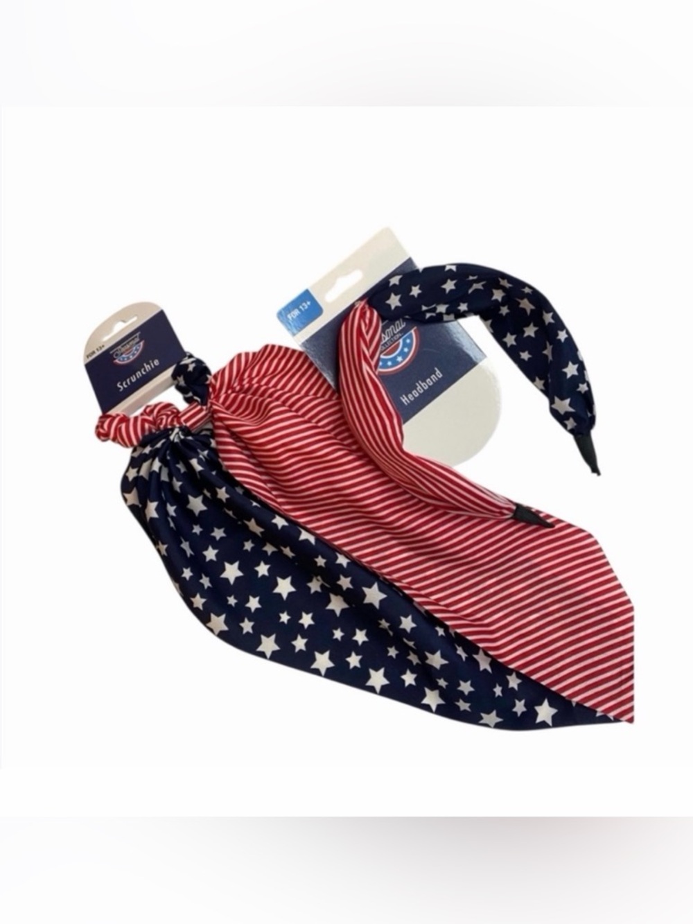 Patriotic Stars & Stripes Headband & Scrunchie